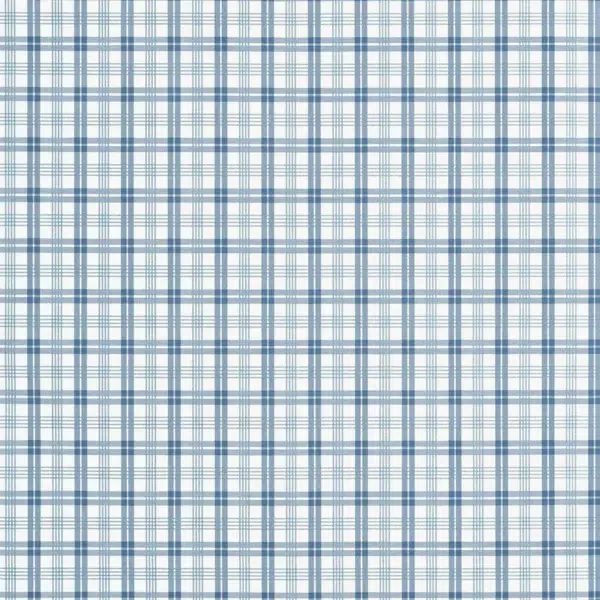 Papel pintado de cuadros en color azul Huntley Plaid T44056