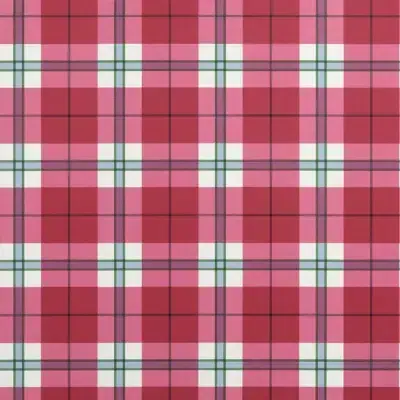 Papel pintado de cuadros en color rojo Douglas Plaid T44070