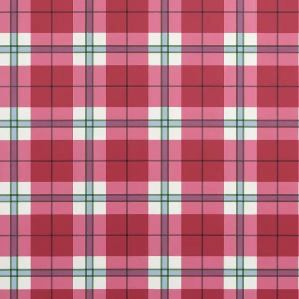 Papel pintado de cuadros en color rojo Douglas Plaid T44070