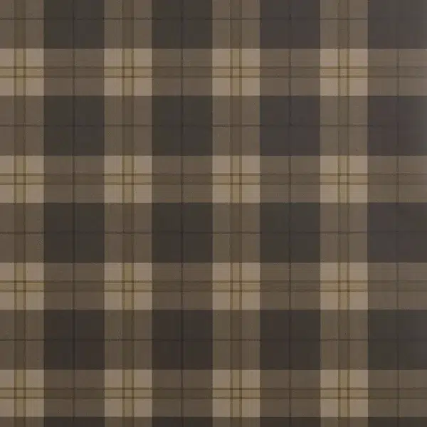 Papel pintado de cuadros en color marrón Douglas Plaid T44074