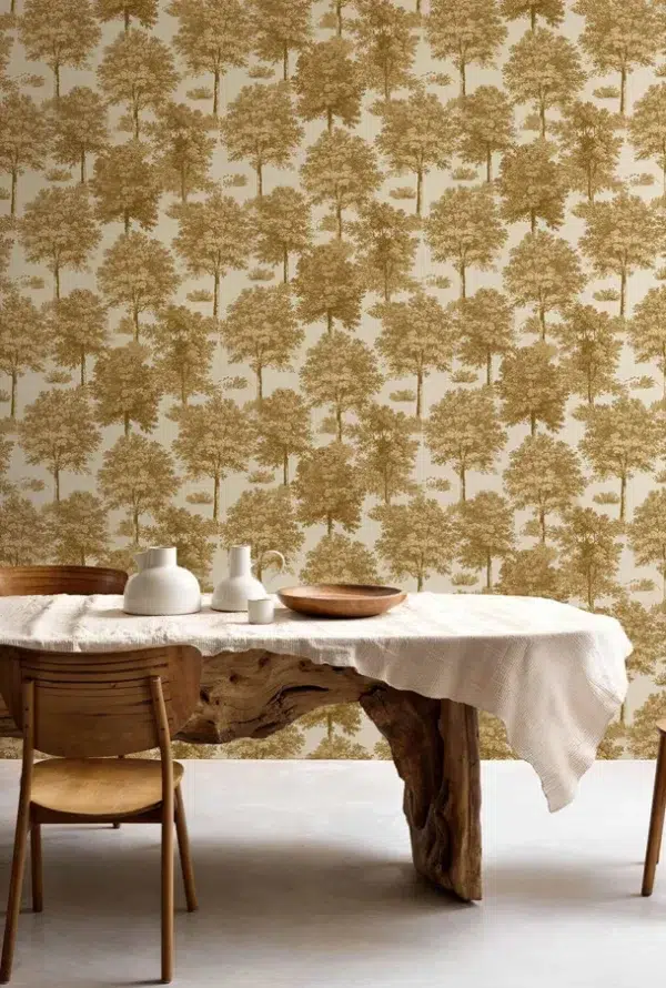 Papel pintado de árboles en color marrón Chestnut Tree Clay B00353 - Imagen 7