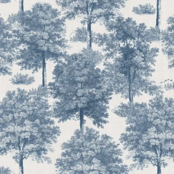 Papel pintado de árboles en color azul Chestnut Tree Blue B00350