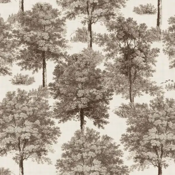 Papel pintado de árboles en color marrón Chestnut Tree Clay B00353