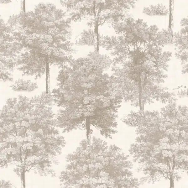 Papel pintado de árboles en color beige Chestnut Tree Ecru B00352