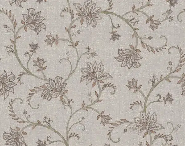 Papel pintado de estampado floral en color beige Lily Ecru B00334