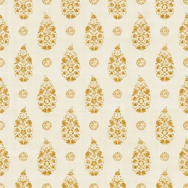 Papel pintado de dibujo pequeño en color marrón Paisley Curry B00325