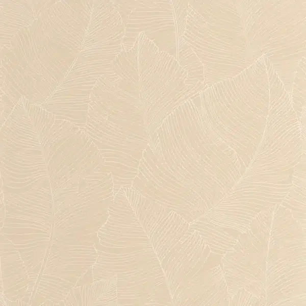 Papel pintado de hojas en color beige Vegetalia 106500010