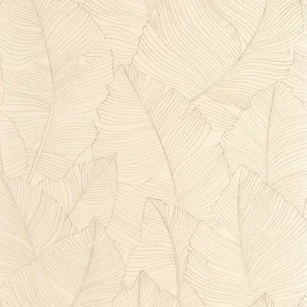 Papel pintado de hojas en color beige Vegetalia 106502017