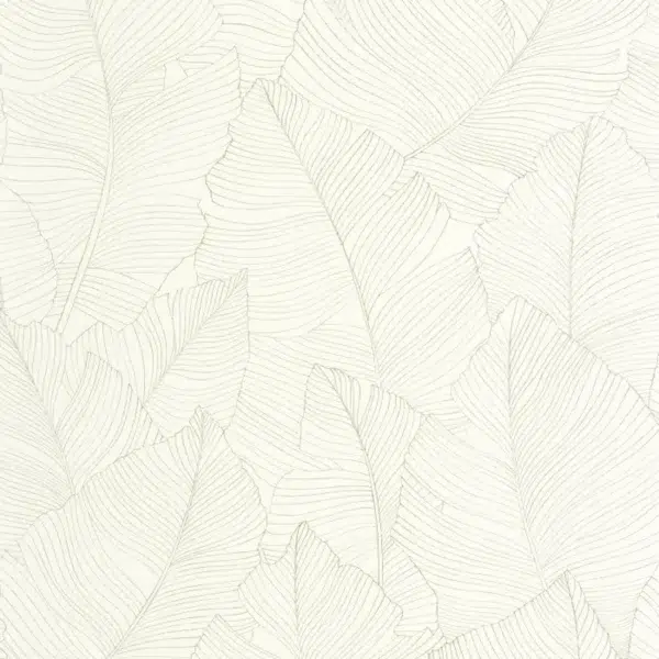 Papel pintado de hojas en color blanco Vegetalia 106507050