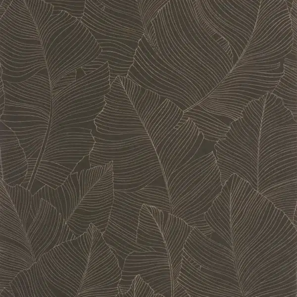 Papel pintado de hojas en color negro Vegetalia 106509027