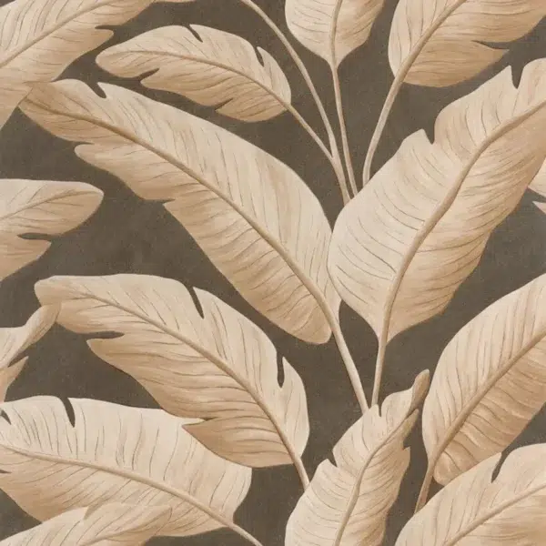 Papel pintado de hojas en color marrón Tropicalia 106549097