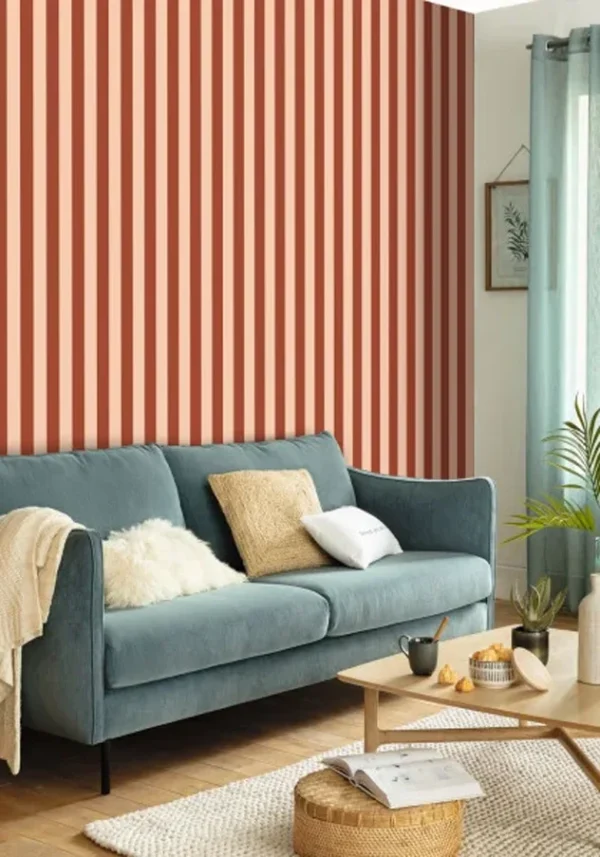 Papel pintado de rayas en color azul Little Lines 104036145 - Imagen 16