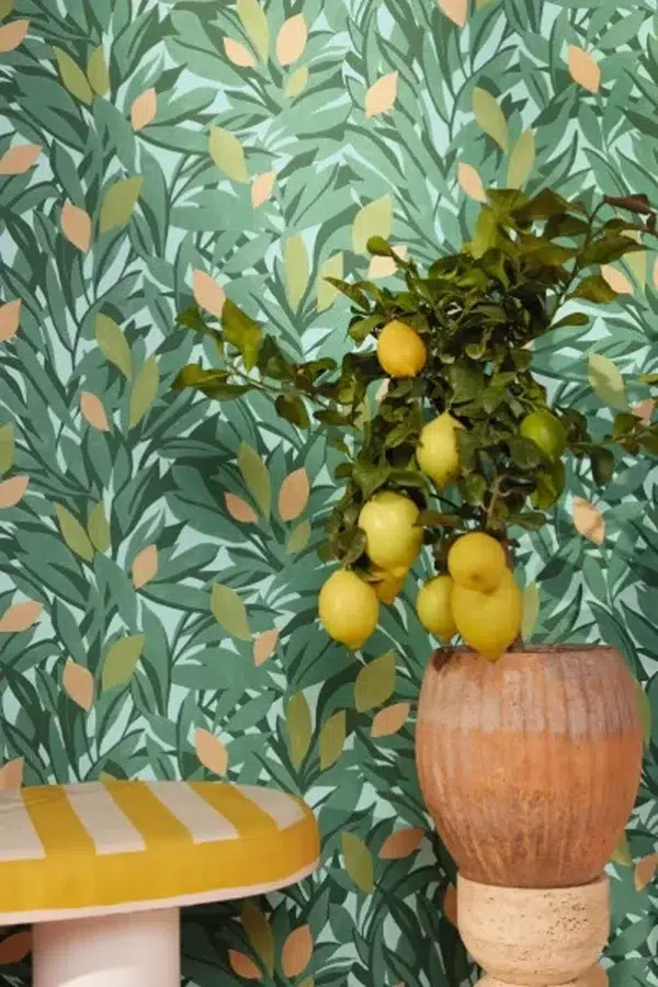 Papel pintado de frutas en color verde Cassis 105457720 - Imagen 6