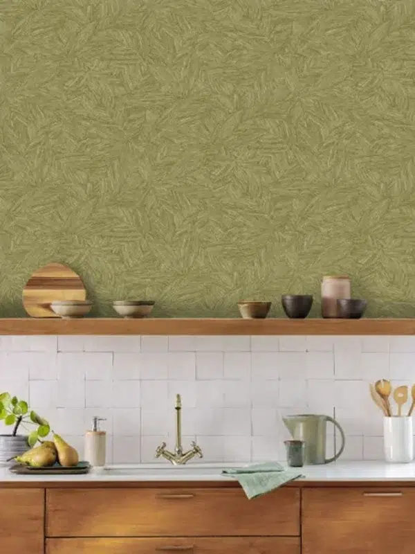 Papel pintado de acabados naturales en color verde Archipel 106517187 - Imagen 4