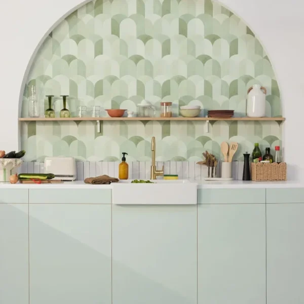 Papel pintado de mosaico - azulejo en color azul Bandol 105446787 - Imagen 4