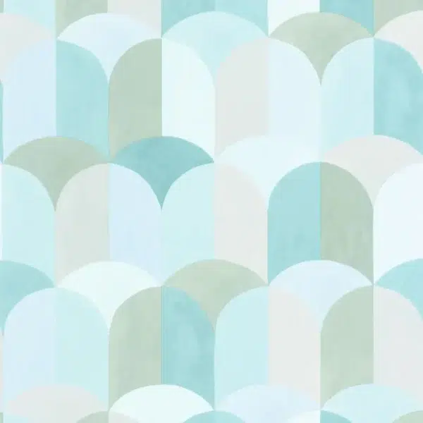 Papel pintado de mosaico - azulejo en color azul Bandol 105446787