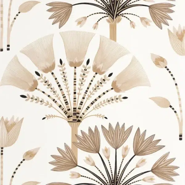 Papel pintado de estampado floral en color beige Majestic 105271026