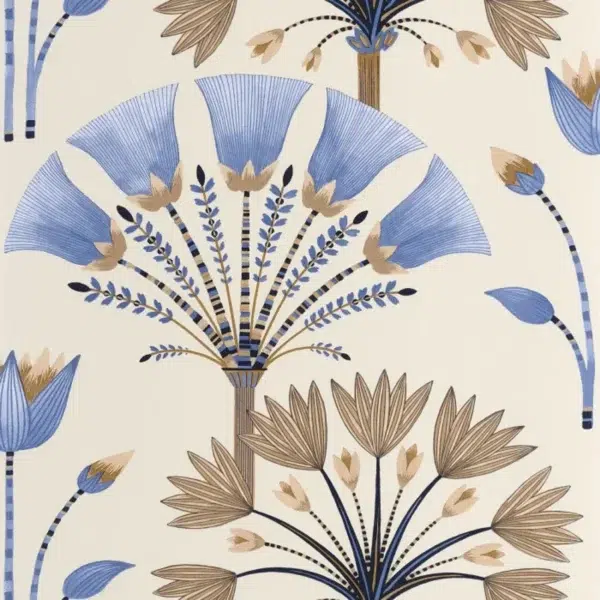 Papel pintado de estampado floral en color azul Majestic 105276142