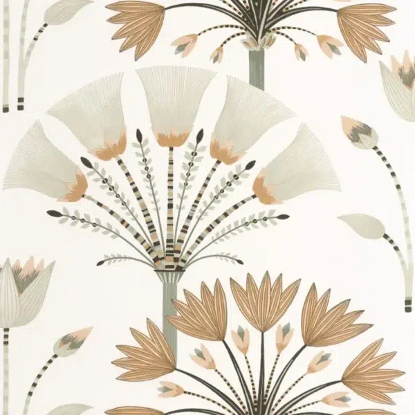 Papel pintado de estampado floral en color marrón Majestic 105277029