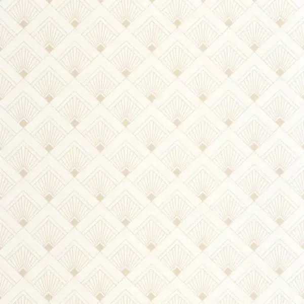 Papel pintado geométrico en color blanco Effervescence 105310000