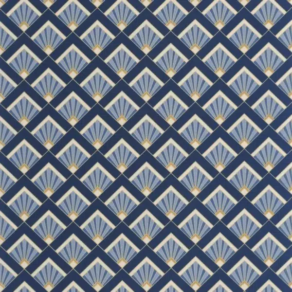 Papel pintado geométrico en color azul Effervescence 105316060