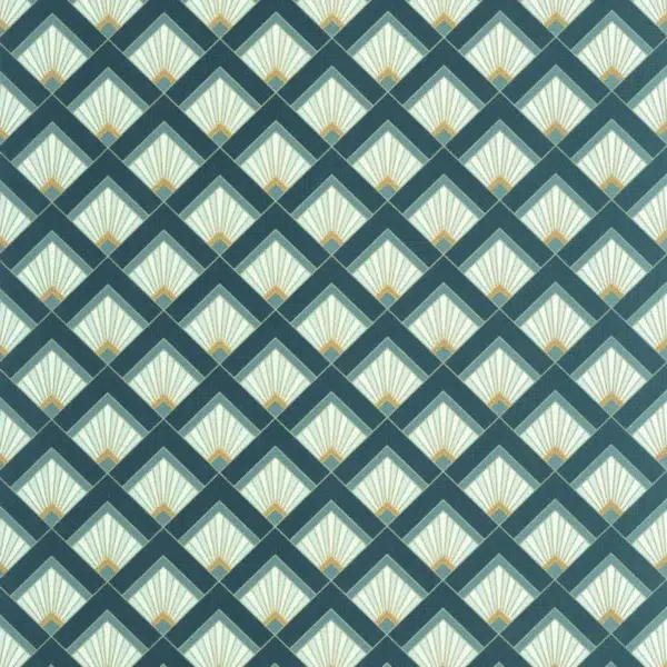 Papel pintado geométrico en color verde Effervescence 105316162