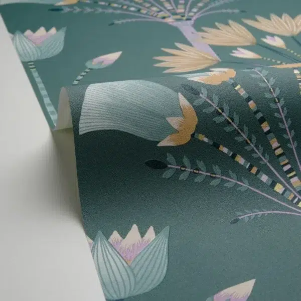 Papel pintado de estampado floral en color verde Majestic 105277120 - Imagen 3