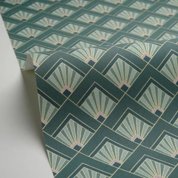 Papel pintado geométrico en color azul Effervescence 105316060 - Imagen 7