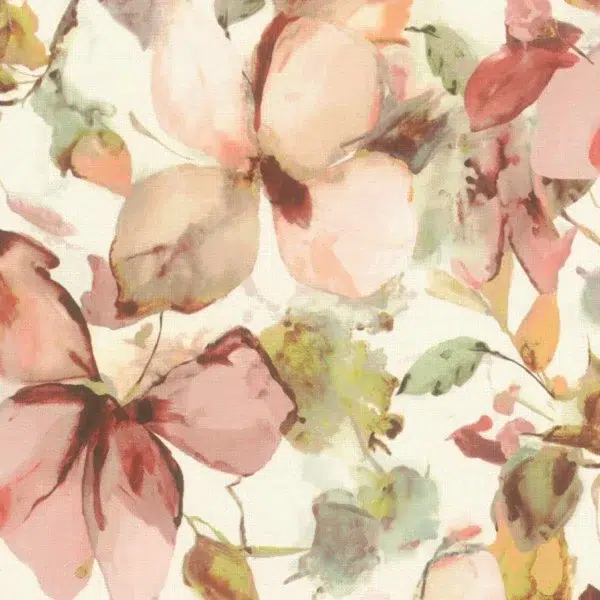Papel pintado de estampado floral en color rojo Bella 034-BLL