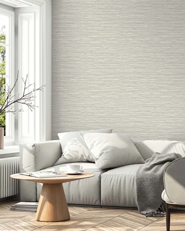 Papel pintado símil fibras naturales en color beige Eagle River Beachcomber WS71407 - Imagen 3