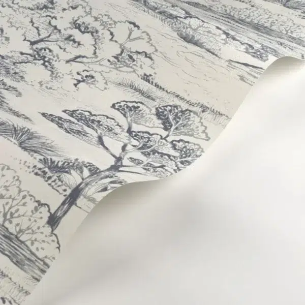 Papel pintado de Toile de Jouy en color azul Littoral 200937297 - Imagen 5