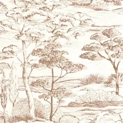 Papel pintado de Toile de Jouy en color marrón Littoral 200938242