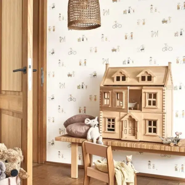 Papel pintado de animales en color beige Neighbors of the Village 200871919 - Imagen 3