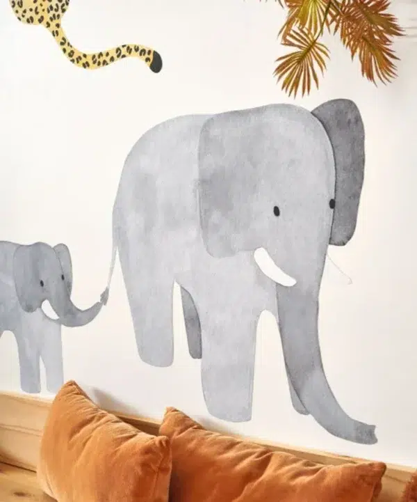 Mural de papel pintado en multicolor Elephants march Spray Up 201019797 - Imagen 4