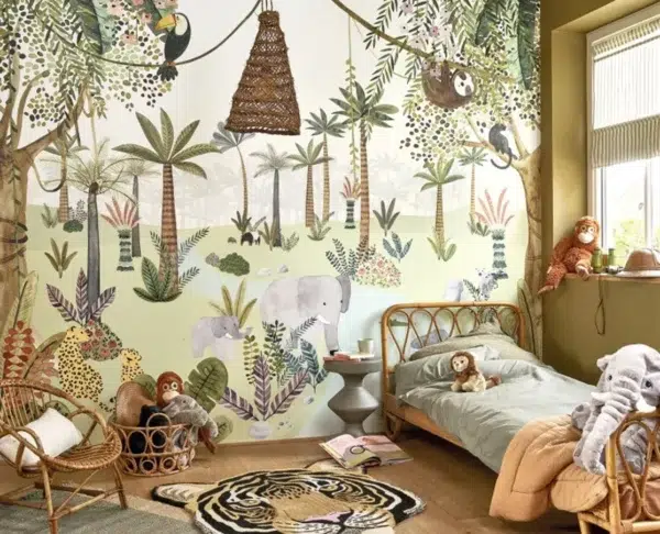 Mural de papel pintado en color verde In the Heart of the Jungle 200697508 - Imagen 3