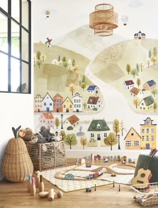 Mural de papel pintado multicolor Welcome to the Village 105130306 - Imagen 3