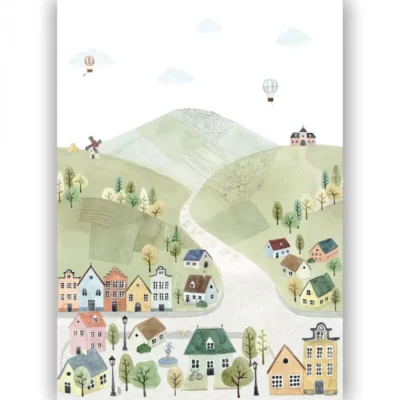 Mural de papel pintado multicolor Welcome to the Village 105130306