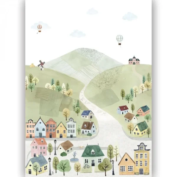 Mural de papel pintado multicolor Welcome to the Village 105130306