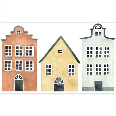 Mural de papel pintado en multicolor Little Houses Spray Up 200908720