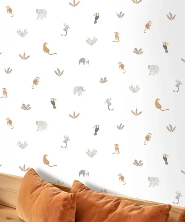 Papel pintado de animales en color verde Companions of the Jungle 200777474 - Imagen 4