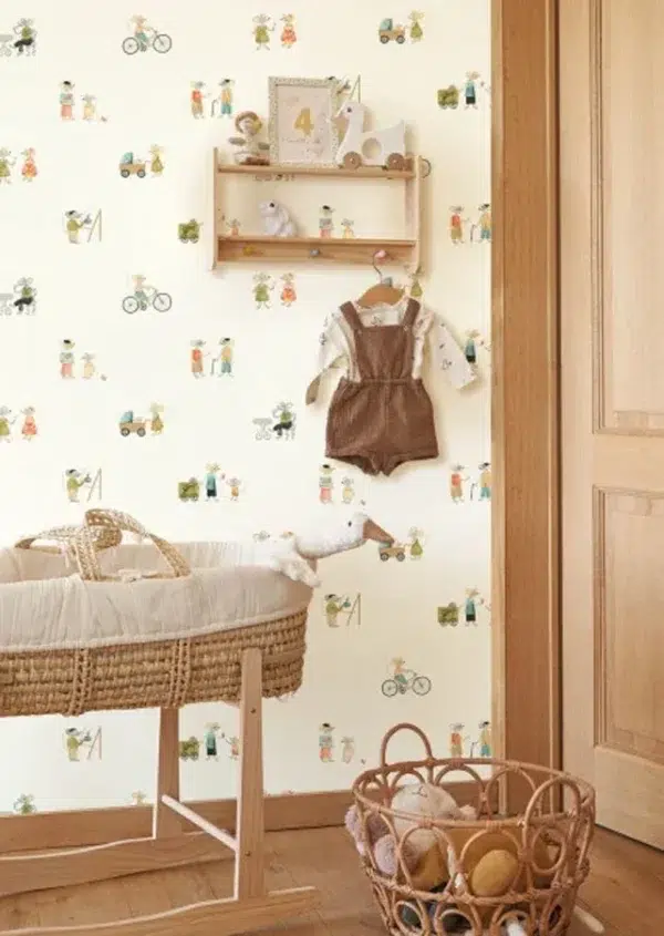 Papel pintado de animales en color beige Neighbors of the Village 200871919 - Imagen 5