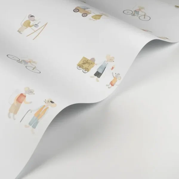 Papel pintado de animales en color beige Neighbors of the Village 200871919 - Imagen 4