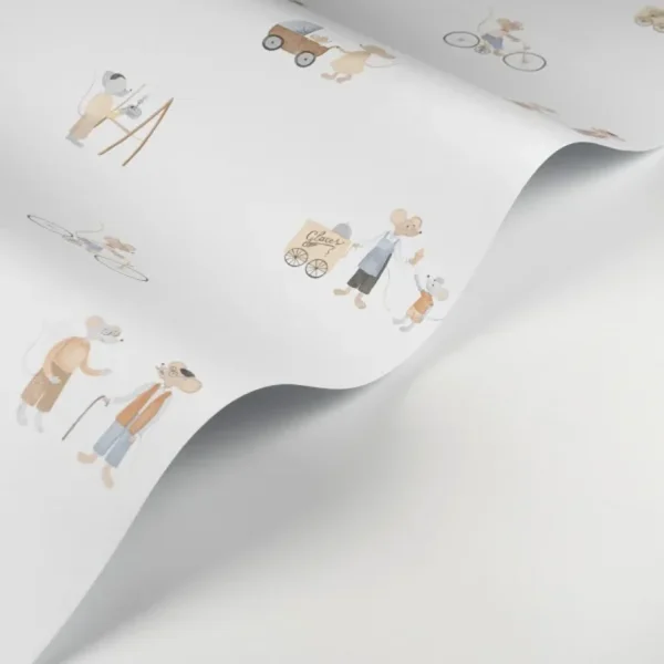 Papel pintado de animales en color beige Neighbors of the Village 200871919 - Imagen 6