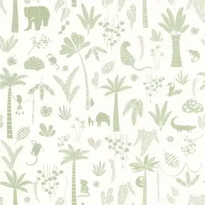 Papel pintado palmeras en color verde Poetic Jungle 200767337