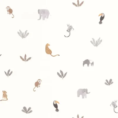 Papel pintado de animales en color verde Companions of the Jungle 200777474
