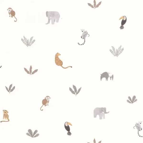 Papel pintado de animales en color verde Companions of the Jungle 200777474