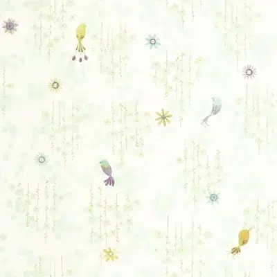Papel pintado de pájaros en color verde Tropical Birds 200787117