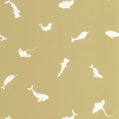 Papel pintado de animales en color verde Poetic Sea 200807207