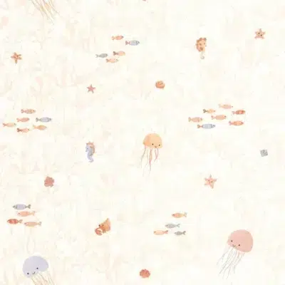 Papel pintado de animales marinos en color rosa Companions of the Sea 200814323