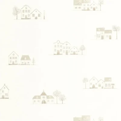 Papel pintado de estampado en color beige Walk in the Village 200841221